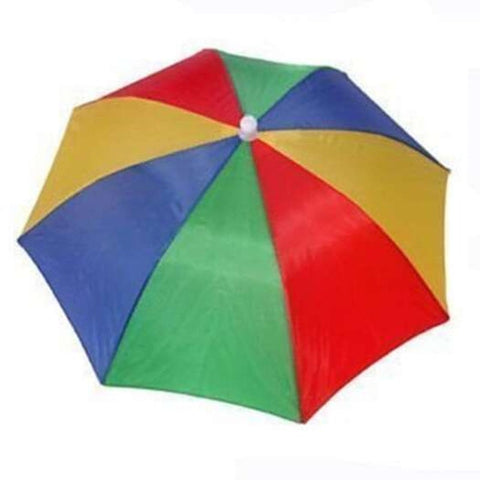 Umbrella Hat Headwear For Outdoor Fishing Gardening Beach Rainbow Multi Hats & Headwear