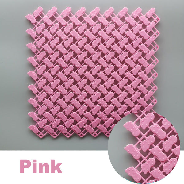 Splicing Mat Pink 25 Centimetre Diy Non Slip Bathroom Mesh Drainage Carpet Door Mats & Floor Mats