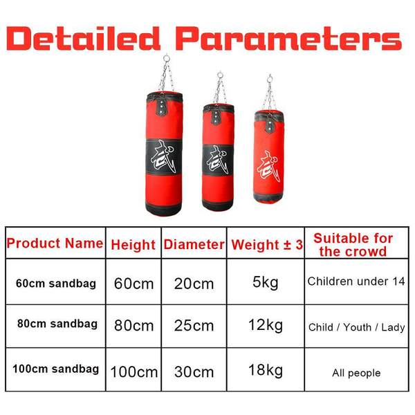 Unfilled Hanging Punching Boxing Kickboxing Bag Martial Arts Equipment Training Punching Bags
