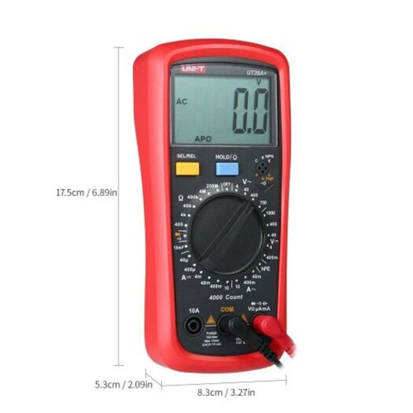 Digital Multimeter Ncv Voltage Current Tester Ohm Temperature Frequency Hfe Resistance Ut39a Plus Multimeters