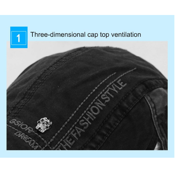 Unique Skull Rivet Pattern Embellished Newsboy Hat Gray Hats