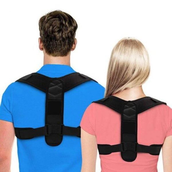 Unisex Back Posture Corrector Clavicle Spine Shoulder Orthosis Support Belt Black M / L Orthotics Braces & Sleeves