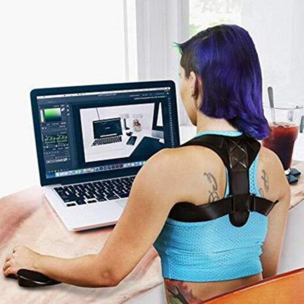 Unisex Back Posture Corrector Clavicle Spine Shoulder Orthosis Support Belt Black M / L Orthotics Braces & Sleeves