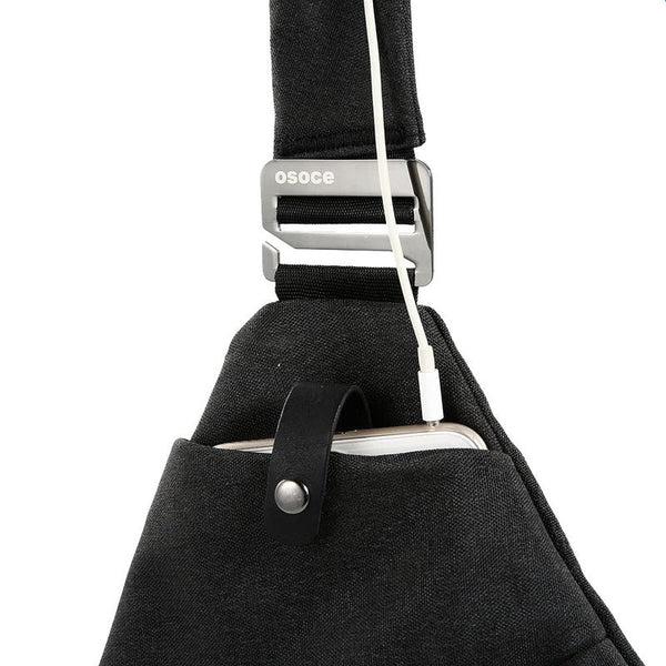 Unisex Sling Backpack Chest Bag Black Bags