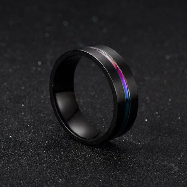 Veile Studios Unisex Stainless Steel Black Plated Mens Ring Wedding Band Us 10 Rings