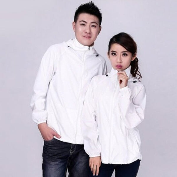 Unisex Sun Protection Anti Uv Coat Sports Jacket White