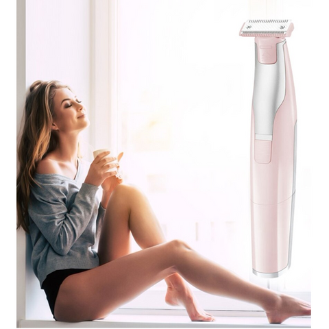 Unisex Dry Battery Type Electric Shaving Hair Removal Instrument Body Wash Knife Razor Pink