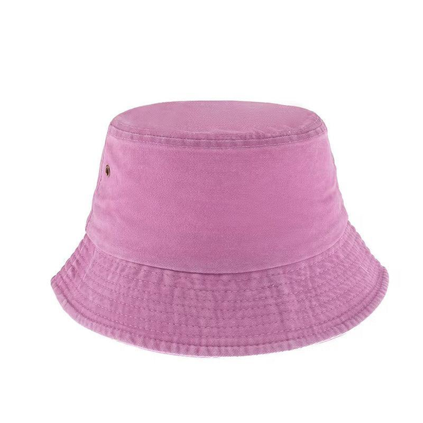 Unisex Men Women Washed Cotton Outdoor Camping Sports Bucket Fisherman Pink Hats