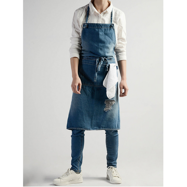 Unisex Multifunctional Adjustable Cotton Denim Crafting Kitchen Apron Aprons