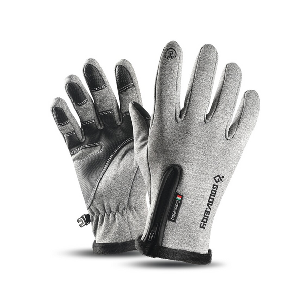Unisex Outdoor Waterproof Winter Touch Screen Thermal Full Finger Inner Plush Skiing Grayxxl Gloves