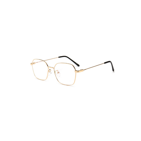 Square Metal Eyeglasses Spectacle Glasses Frames Gold