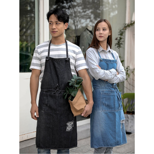 Unisex Multifunctional Adjustable Cotton Denim Crafting Kitchen Apron Aprons