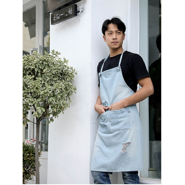 Unisex Multifunctional Adjustable Cotton Denim Crafting Kitchen Apron Aprons