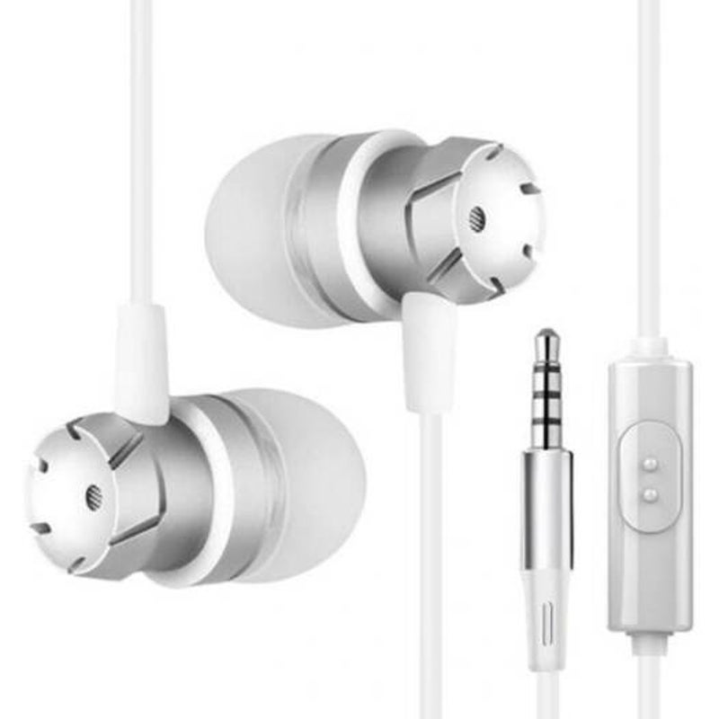 Universal 3.5Mm In Ear Earphone Stereo Bass Earbuds White Wired Earphones