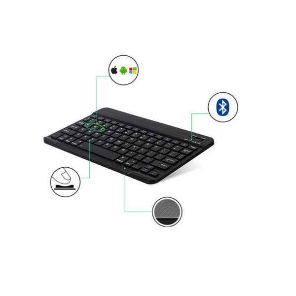 Universal 7 Inchultra Thin Mini Rechargeable Wireless Bluetooth Keyboard Compatible With Three Systems Black Keyboards