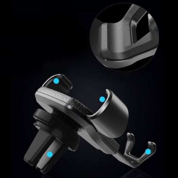 Universal Car Mobile Phone Holder Bracket Leather Gravity Linkage Air Vent Stand Mount Vehicle Navigation Base Black Mounts & Holders