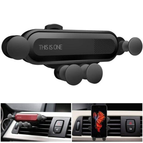 Universal Car Phone Holder Air Vent Gravity Linkage Shock Mount Black Mounts & Holders