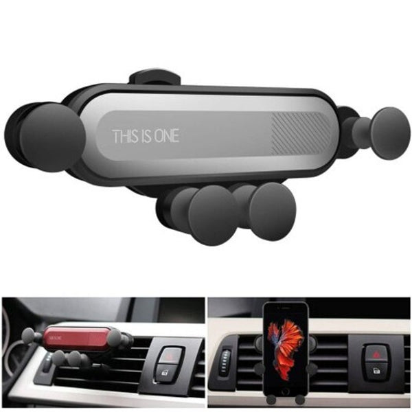Universal Car Phone Holder Air Vent Gravity Linkage Shock Mount Stand For Silver