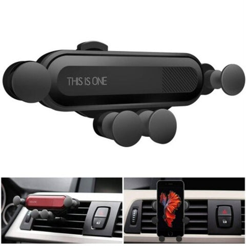 Universal Car Phone Holder Air Vent Gravity Shock Mount Stand For Mobile Black