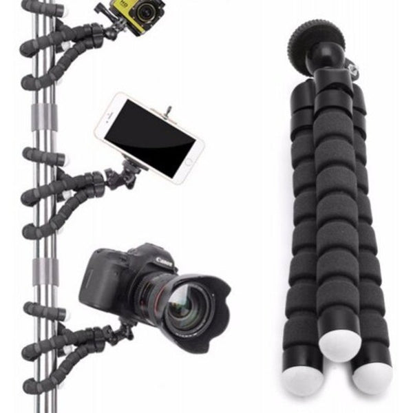 Universal Compact Tripod Stand Flexible Octopus Phone Camera Selfie Stick Mount For Smartphone / Digital Black Selfie Sticks