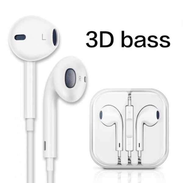 Universal Earphone Wire Control Earpiece 3.5Mm Headsets White Wired Earphones