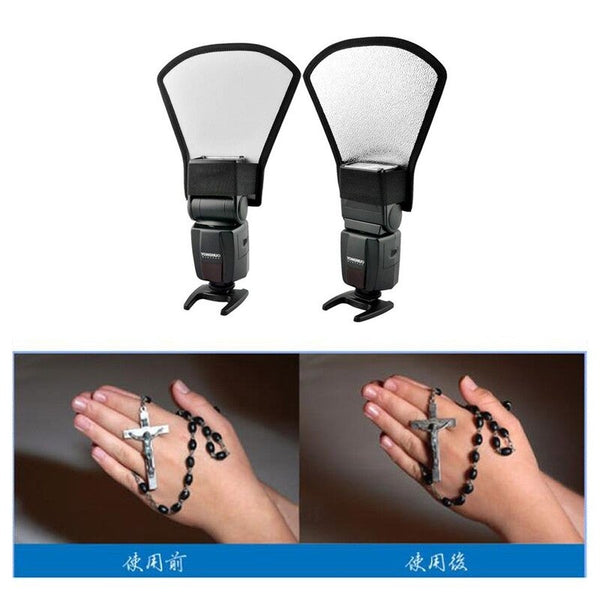 Universal Flash Diffuser Softbox Silver White Reflector For Canon Nikon Pentax Speedlite Flash Diffusers