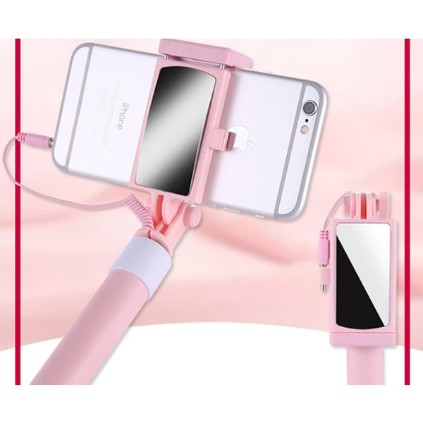 Universal Mini Selfie Stick Handheld Smart Phone Camera Pink Selfie Sticks