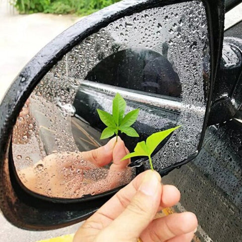 Universal Nano Coating Rainproof Car Rearview Mirror Anti Fog Film Waterproof Protective Sticker 2Pcs Deep Sky Blue Round