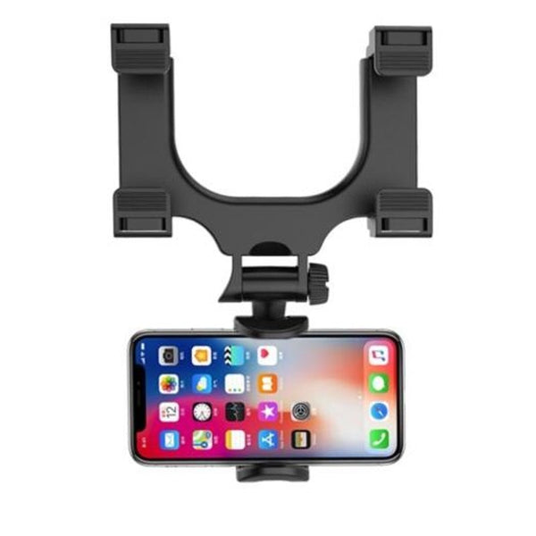 Universal Smartphone Holders Car Rear View Mirror Mount Stand Black Mounts & Holders