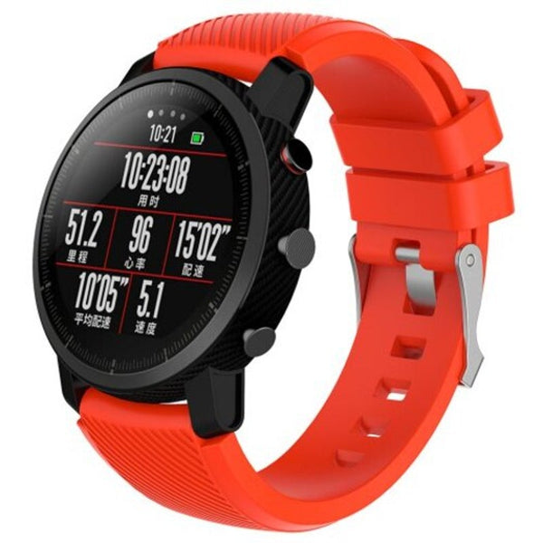 Universal Solid Color Silicone Strap Applicable To Amazfit Intelligent Sports Watch 1 / 2 Generation Army Green L