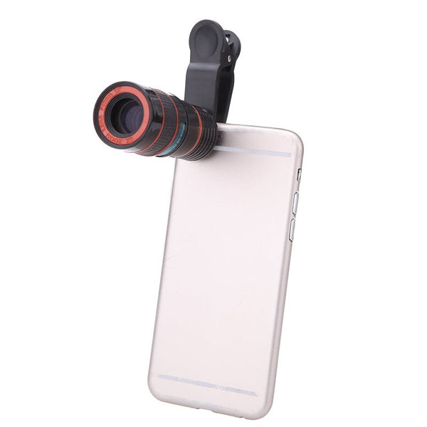 Universal Special Design 8X External Zoom Phone Camera Lens With Clip Other Mobile Accessories