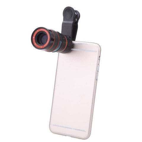 Universal Special Design 8X External Zoom Phone Camera Lens With Clip