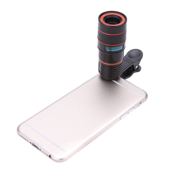 Universal Special Design 8X External Zoom Phone Camera Lens With Clip Other Mobile Accessories