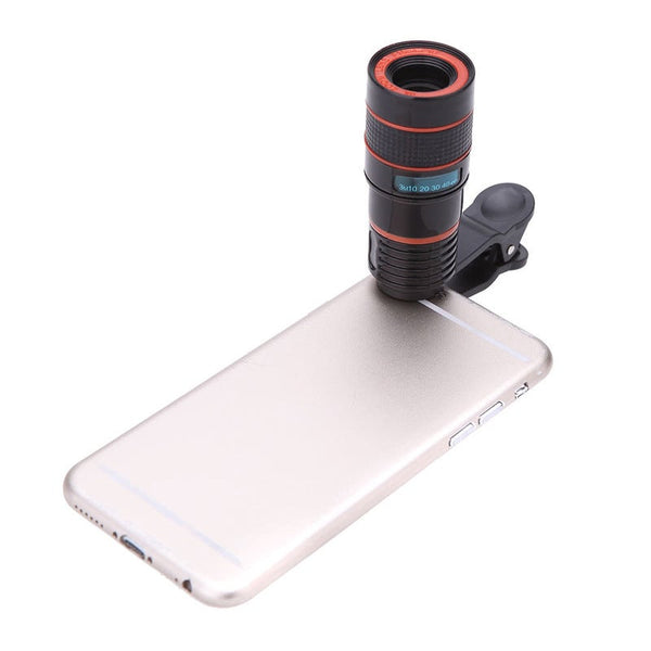 Universal Special Design 8X External Zoom Phone Camera Lens With Clip