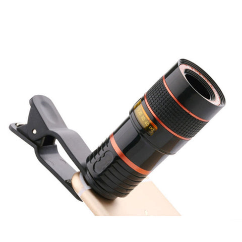 Universal 12X Mobile Phone Focusing Zoom Telescope Head External Hd Camera Times Lens Black Other Mobile Accessories