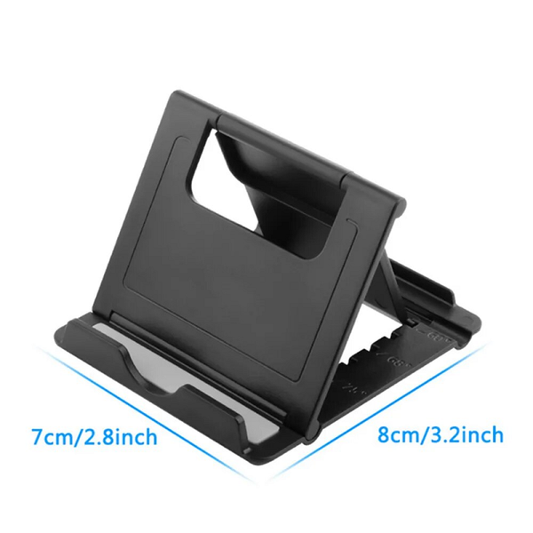 Universal Adjustable Folding Desktop Cell Phone Holder Tablet Stand Mount Black
