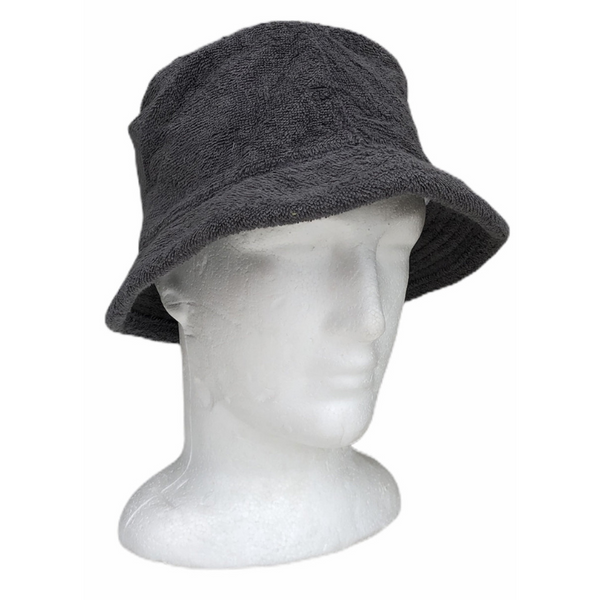 Br Apparel Stingy Brim Terry Towelling Bucket Hat Daggy Fishing Camping Lad Cap 100% Cotton Charcoal S/M Hats & Headwear