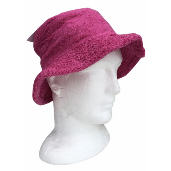 Br Apparel Stingy Brim Terry Towelling Bucket Hat Daggy Fishing Camping Lad Cap 100% Cotton Fuchsia Hats & Headwear