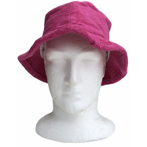Br Apparel Stingy Brim Terry Towelling Bucket Hat Daggy Fishing Camping Lad Cap 100% Cotton Fuchsia Hats & Headwear