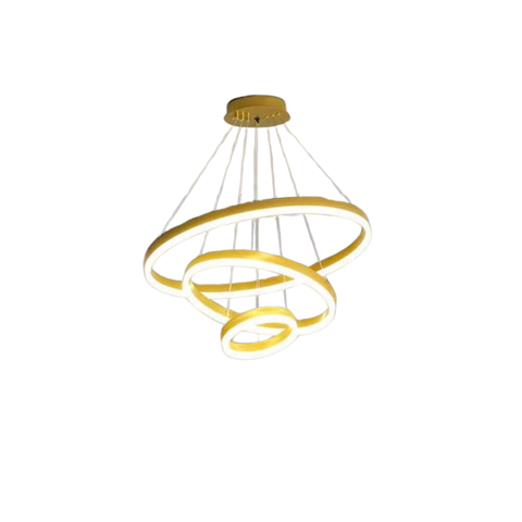 Gold 3 Rings Minimalist Led Pendant Light Circular Chandelier Chandeliers & Ceiling Fixtures