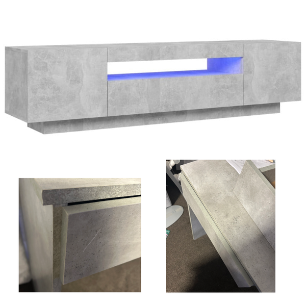 Vidaxl Tv Cabinet With Led Lights Concrete Grey 160X35x40 Cm Tv Stands & Entertainment Units