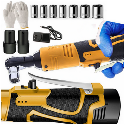 21V 3/8'' 100N.M Electric Right Angle Ratchet Wrench Charger+ Battery Ratchet Wrenches