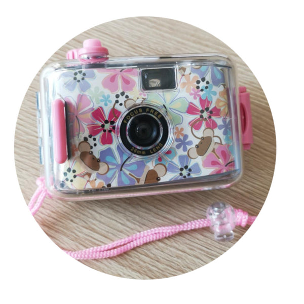 Retro Film Camera For Kids Waterproof 5M Flowers Pattern Digital Cameras