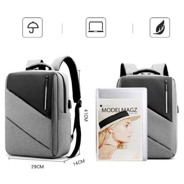 Backpack For Men Waterproof Nylon Luxury Designer Backbag Usb Charging Business Anti-Theft Black Urban Bag Laptop 15.6-Inch
