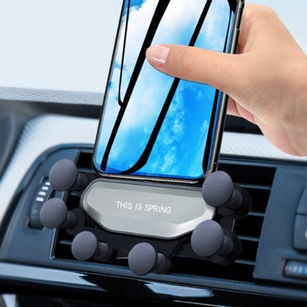Upgrade Gravity Linkage Auto Lock Car Air Vent Phone Holder Stand Mount For Iphone Samsung Huawei Black
