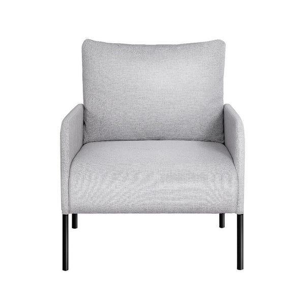 Artiss Armchair Lounge Chair Accent Single Sofa Grey Linen Fabric Sofas Armchairs & Couches