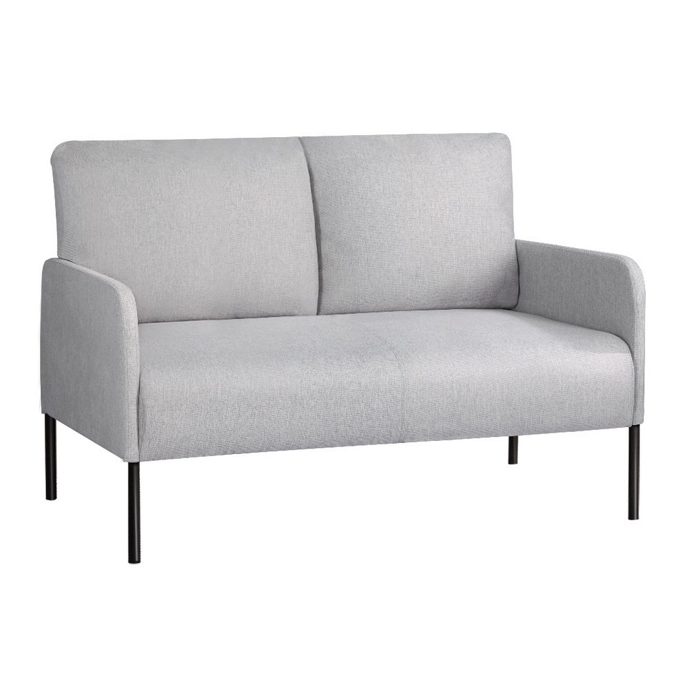 Artiss Armchair 2 Seater Sofa Accent Chair Loveseat Grey Linen Fabric Metal Leg Sofas Armchairs & Couches