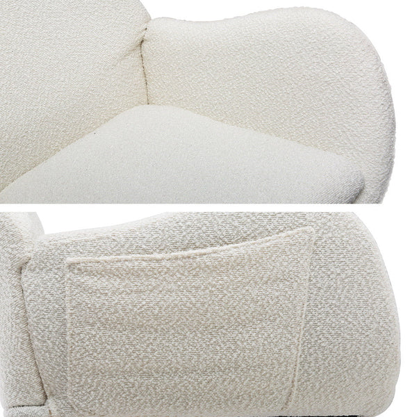 Artiss Rocking Armchair Feeding Chair Boucle Fabric Armchairs Lounge Sofa White Accent Chairs