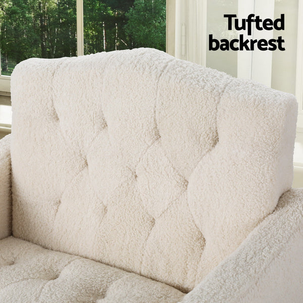 Artiss Armchair Boucle Beige Nicole Sofas Armchairs & Couches