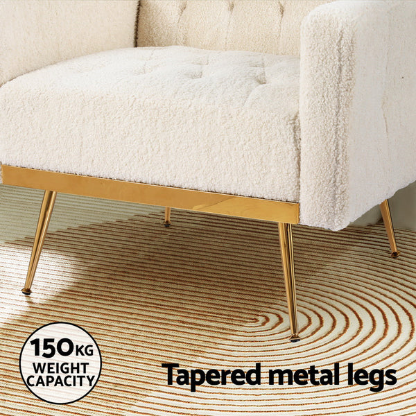 Artiss Armchair Boucle Beige Nicole Sofas Armchairs & Couches